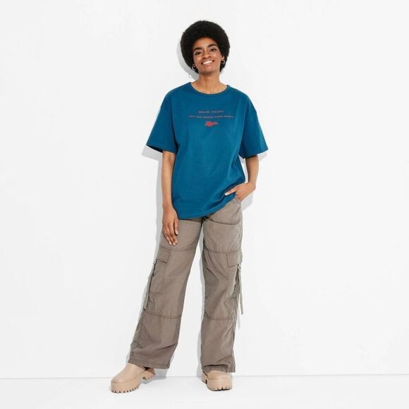 Wild Fable - Women's Mid-Rise Wide Leg Cargo Pants - Wild Fable Pewter - Picture 4 of 4